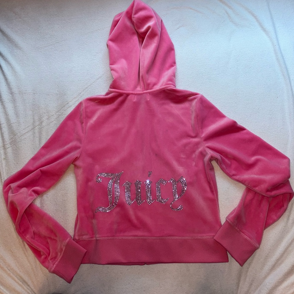 Women’s Juicy Couture OG Big Bling Velour Zip-Up Hoodie